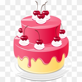 Download Hd Elegant Images Of Birthday Cakes Png Cake - Pink Birthday Cake Png, Transparent Png