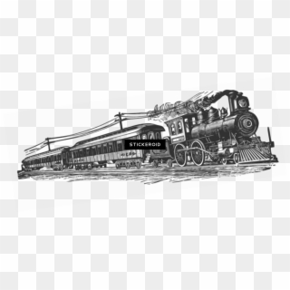 Far West Train Clipart - Steam Train Black And White Png, Transparent Png