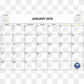 January 2018 Calendar Printable Printable 2017 Calendar - Transparent March 2017 Calendar, HD Png Download