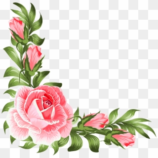Free Png Download Rose Corner Decoration Png Clipart - Pink Corner Flowers Png, Transparent Png