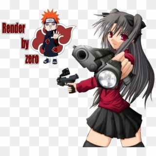 Anime Girl With Gun Photo Render-13 - Kick Ass Anime Girl, HD Png Download