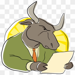 Vector Illustration Of Business Wall Street Bull Reading - Bull Reading, HD Png Download