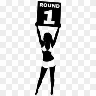 Boxing Ring Girl Wall Sticker - Round 1 Boxing Sign, HD Png Download