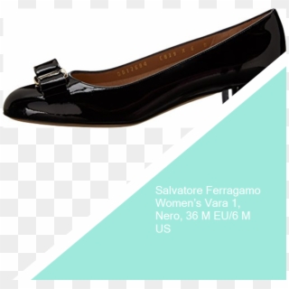 Salvatore Ferragamo Women's Vara 1, Nero, 36 M Eu/6 - Ballet Flat, HD Png Download