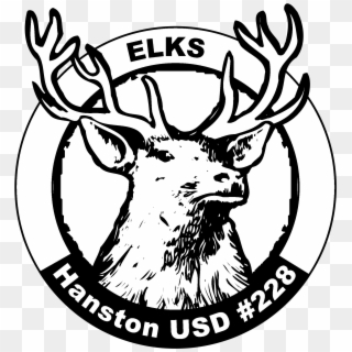 Hanston Usd 228 Logo Black And White - Elk, HD Png Download