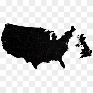 Http - //anterrobang - Org/interrobangmap - Red Map Of America, HD Png Download
