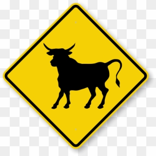 Bull Crossing Sign - Bull Sign, HD Png Download