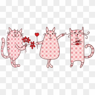 Valentine Animals Couples Set Personal Clipart - Free Cat Valentine Clipart, HD Png Download