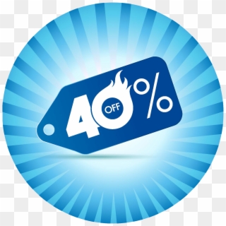 Save Up To 40% Off Retail Price - 40% Off Sign Blue, HD Png Download