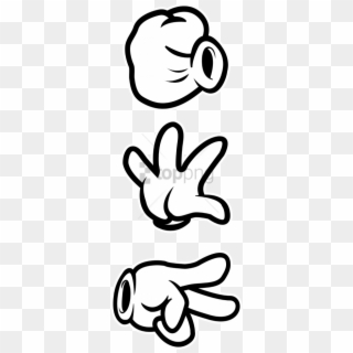 Mickey Mouse Hands Image - Rock Paper Scissors Mickey Mouse Hands, HD Png Download