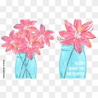 Vector Bouquet Mason Jar Flower - Clip Art Mason Jars, HD Png Download