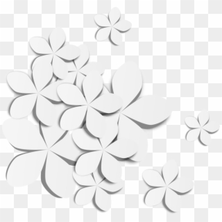 White Flowers Transprent Png Free Download Symmetry - White Flower Vector Png, Transparent Png