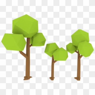 Low Poly Trees 3d Model - Low Poly Tree Blender Download, HD Png Download