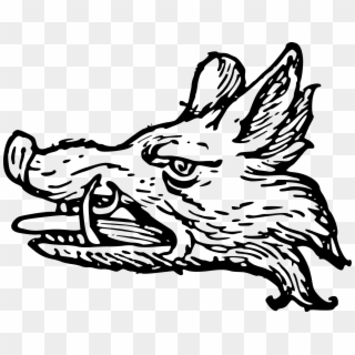 Boar Head Drawing At Getdrawings - Boar Heraldry, HD Png Download