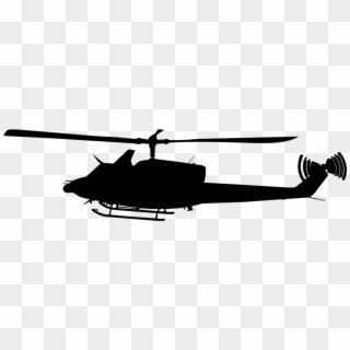 Helicopter Flying Machine Silhouette Transportation - Uh 1 Helicopter Vector, HD Png Download