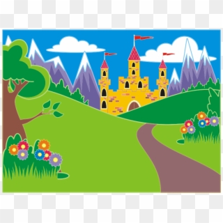 Fairytale Unicorn Landscape Clipart Icon Png - Landscape Royal Countryside Clipart, Transparent Png