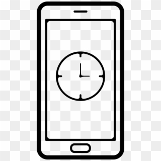 Cellphone With A Clock Symbol On Screen Comments - Mobile Symbol Png In White, Transparent Png