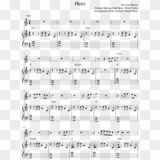 Hero Sheet Music Composed By Text Und Musik - Hevenu Shalom Aleichem Sheet Music Clarinet, HD Png Download