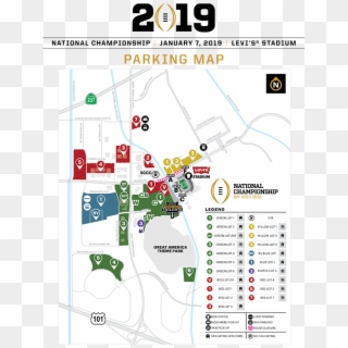 2019 Cfp Levi's Stadium Parking Map - 2016 College Football Playoff National Championship, HD Png Download