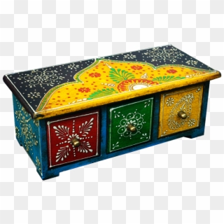 Adidev Multicolor Three Drawer Wooden Box - Sideboard, HD Png Download