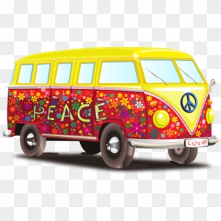 Peace And Love Vw Bus 555px - Flower Power Bus Png, Transparent Png