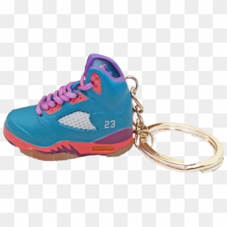 Nike Jordan 5 V Teal Pink Miami Vice 3d Keychain - Sneakers, HD Png Download