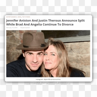 Jennifer Aniston & Justin Theroux “split” - Jennifer Aniston Justin Theroux Instagram, HD Png Download