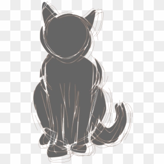 Cat Black Pencil Silhouette Png Image - Gato Negro Con Sombrero De Brujas, Transparent Png