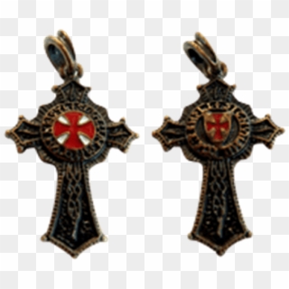Knights Templar Cross Pendant Antique Brass Finish - Knights Templar Pendant, HD Png Download