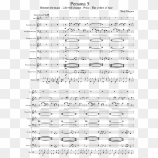 Persona 5 Sheet Music For Piano, Alto Saxophone, Baritone - Sheet Music, HD Png Download