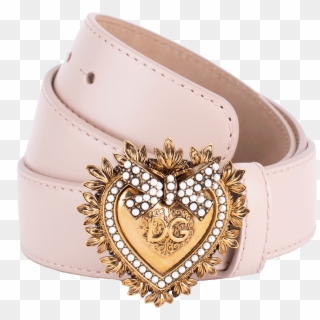Dolce & Gabbana Devotion Logo Heart Buckle Leather - Belt, HD Png Download