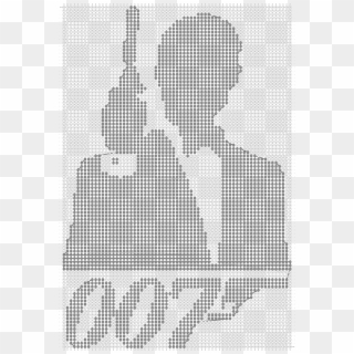 Pixel Art James Bond , Png Download - Cross-stitch, Transparent Png