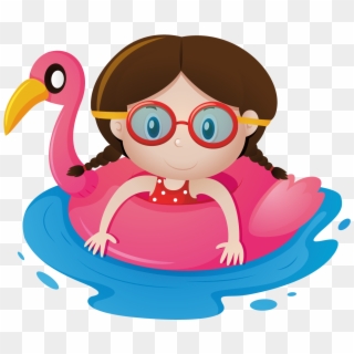 Child Clipart Swimming Pool - Float Cartoon, HD Png Download
