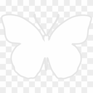 Butterfly Black And White - White Butterfly Silhouette Png, Transparent Png