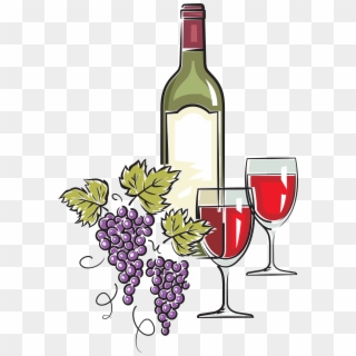 Red White Clip Art Transprent Png Free - Wine Glass And Bottle Clip Art, Transparent Png