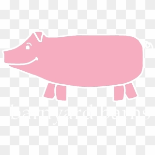 Barnyard Barns Pink Pig White Outline , Png Download - Domestic Pig, Transparent Png