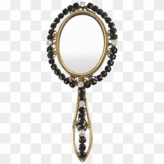 Grandest Antique French Jeweled Hand Mirror Jet & Paste - Locket, HD Png Download