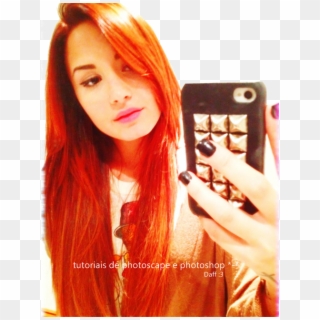 Resultado Do Tutorial De Como Fazer Um Png -> Clique - Demi Lovato Orange Hair, Transparent Png
