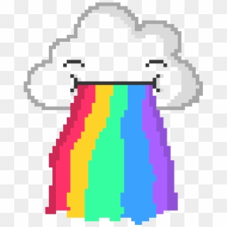 Rainbow Puking Cloud - Pixel Art Rainbow Cloud, HD Png Download