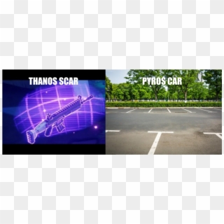Fortnite Isn't As Good As Pyro's Car - Purple Scar And Golden Scar, HD Png Download