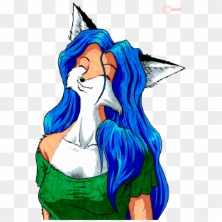Cute Fox Lady - Cartoon, HD Png Download