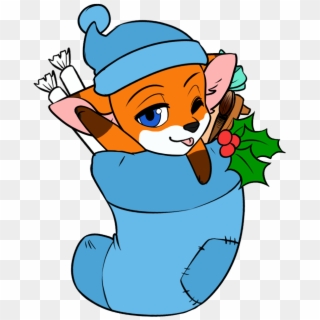 Cute Fox In A Sock - Cartoon, HD Png Download
