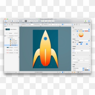 An Omnigraffle Window With An Illustration Of A Spaceship - Omnigraffle Pro Omnigraffle, HD Png Download