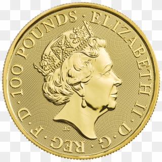 Queen's Beast Gold Falcon Back - 2018 Britannia 1 Oz Gold, HD Png Download