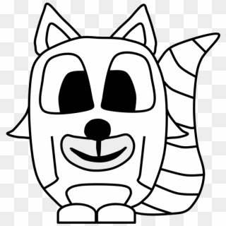 Raccoon, Big Eyes, Black And White, Cartoon Animal, - Cartoon, HD Png Download