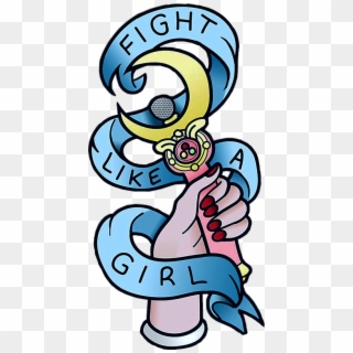 Made By Lamekatie On Redbubble - Sailor Moon Fight Like A Girl Tattoo, HD Png Download