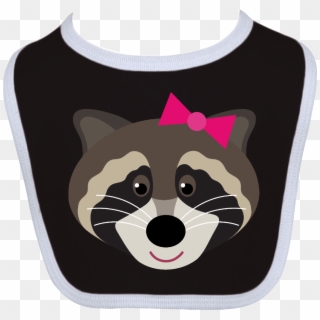 Raccoon Girl Animal Baby Bib Black And White $10 - Cartoon, HD Png Download