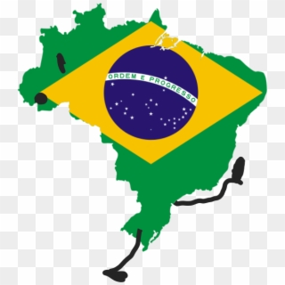 Brazil Flag Continent , Png Download - Brazil Flag Map Transparent, Png Download