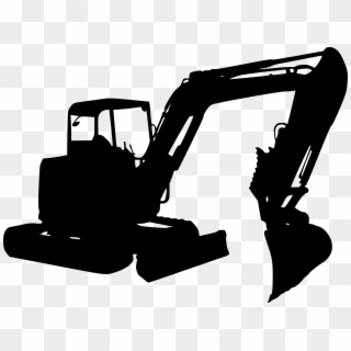 Excavator Vector Black And White - Construction Equipment Silhouette Png, Transparent Png