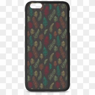 Green Orange Red Feather Leaves On Grey Rubber Case - Mobile Phone Case, HD Png Download